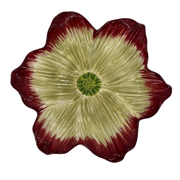 Fleuron Figural Romancing Provence Ceramic Flower Decorative Serving Plate - Picture 1 of 4